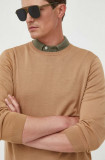 BOSS pulover de l&acirc;nă bărbați, culoarea bej, light 50468239