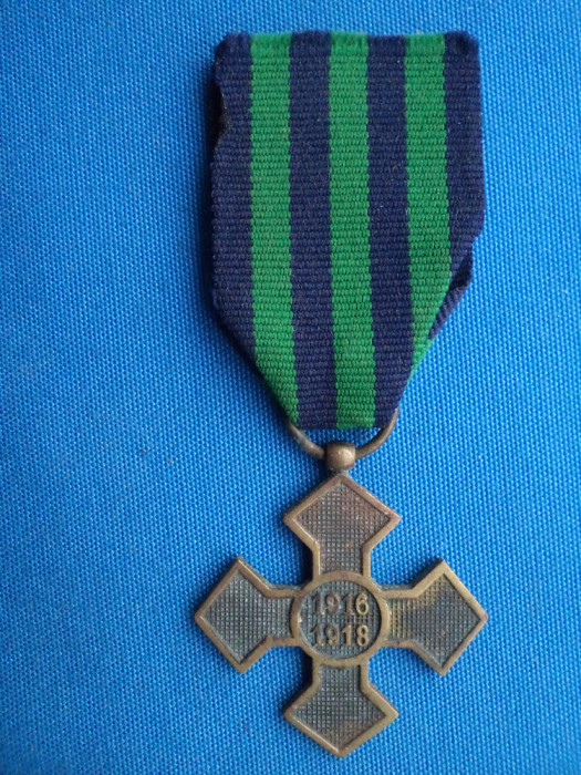 CRUCEA COMEMORATIVA 1916-1918 CU BREVET