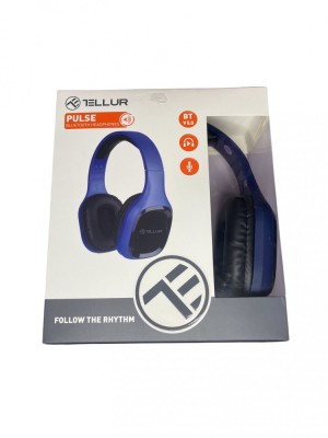 Casti Over-ear Bluetooth Tellur Pulse, Microfon, culoare albastru inchis foto