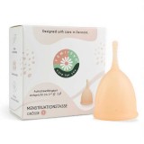 Cupe menstruale FEMI.EKO&reg;, din silicon medical, protecție p&acirc;nă la 12 ore, mărime S, bej