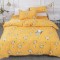 Lenjerie de pat pentru o persoana cu husa elastic pat si 2 fete perna patrata, Daisy Flowers, bumbac ranforce, gramaj tesatura 120 g/mp, multicolor, 4