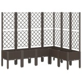Cumpara ieftin Jardiniera de gradina cu spalier, maro, 160x120x142 cm, PP