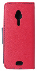 Husa tip carte Fancy Book rosu + bleumarin pentru Nokia 230 foto