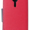 Husa tip carte Fancy Book rosu + bleumarin pentru Nokia 230