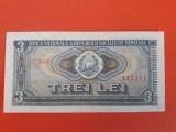 Bancnota 3 Lei 1966 UNC, Romania, Pick #92, Serie Mica, Colectionari Numismatica