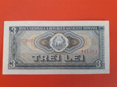 Bancnota 3 lei 1966 - UNC foto