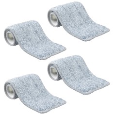 Set 4 Rezerve pentru mop plat, microfibra, gri, 120 x 325 mm