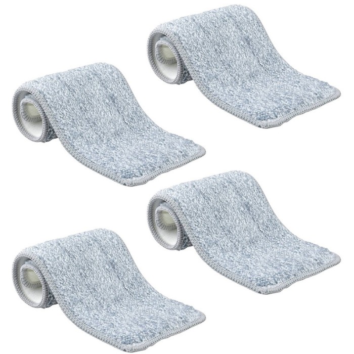Set 4 Rezerve pentru mop plat, microfibra, gri, 120 x 325 mm