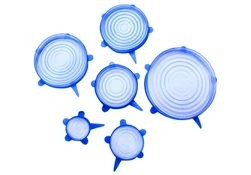 Set capace din silicon, 6 buc., albastru foto