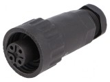 Mufă WA22 mamă PIN 4 3 PE IP67 16A cu terminal cu şurub 7&divide;8,5mm