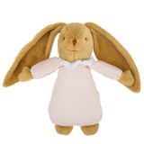 Iepure muzical bumbac organic - 25 cm Roz pastel