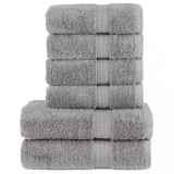 vidaXL Set de prosoape premium SOLUND, 6 piese, gri, 600 g/m&sup2;