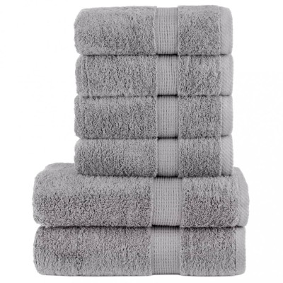 Set de prosoape premium SOLUND, 6 piese, gri, 600 g/m&amp;sup2; foto
