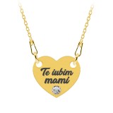 Claudia - Colier personalizat inimioara din argint 925 placat cu aur galben 24K