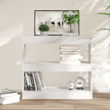 Cumpara ieftin Bibliotecă/Separator cameră, alb extralucios, 80x30x96 cm, PAL