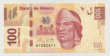 Bancnota Mexic 100 Pesos 2012 - P124n UNC ( Serie N )