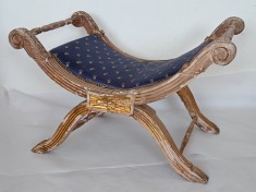 Antic Scaun pentru Magistrati, Francez, in stil Curul- Empire, 77x49cm
