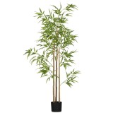 HOMCOM Plantă artificială Bambus arbore artificial &icirc;nălțime 180 cm cu ghiveci, decor interior, foarte realist | Aosom Romania