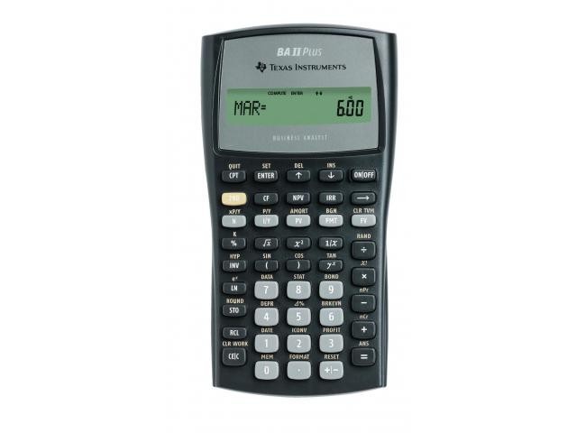 CALCULATOR de BIROU Texas Instruments TI-BA-II PLUS &quot;TI001806&quot; (timbru verde 0.18 lei)
