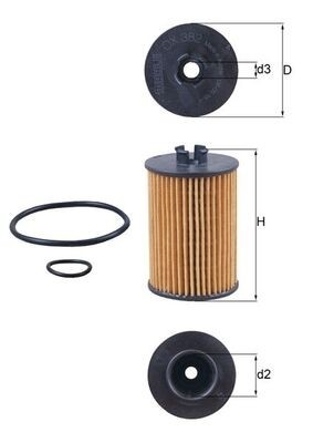 Filtru ulei MAHLE OX382D foto