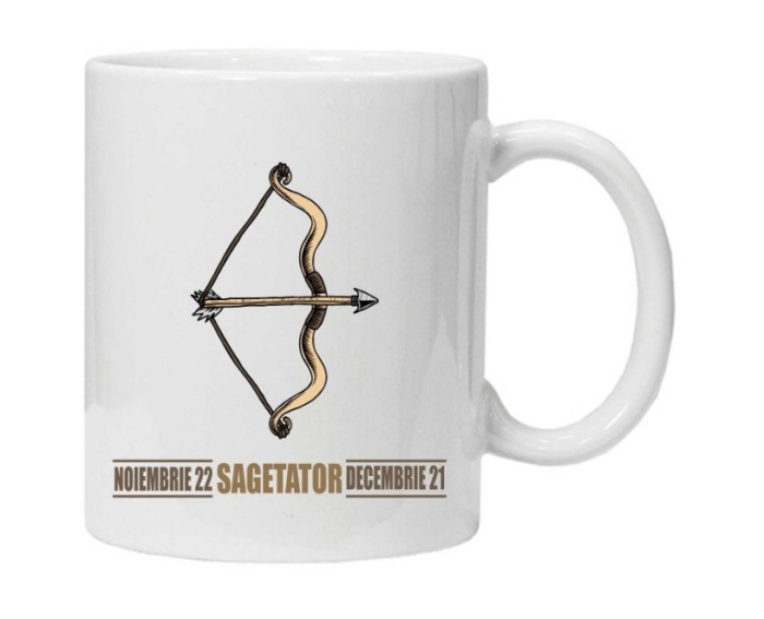 Cana alba personalizata &quot;sagetator&quot;, INOVATIX&reg;. 330ml