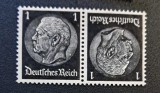 Germania (Deutsches Reich 1928-1932) Pereche Cap-Cumpănă (T&ecirc;te-B&ecirc;che) "Paul von Hindenburg" (1Pf Negru, MINT / Neștampilată) CLK1