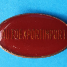 Insigna Epoca de Aur 1970 - AUTO - Export Import Romania - varianta email rosu