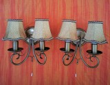 lampa lustra cu abajur veioza set aplica vintage cu intrerupator ptr perete sau tablie pat