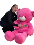 Urs de plus roz cu buze pe piept 1.2 m