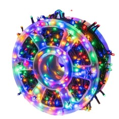 Rola Instalatie de Craciun Liniara , 8 Jocuri de Lumini Interschimbabile, Lungime 30 metri, 150 leduri, Alimentare La Priza 220 V, Pentru Interior/Ext