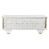 Cumpara ieftin Masa laterală DKD Home Decor MB-182010 Alb Auriu* Metal Lemn de mango 115 x 60 x 45 cm