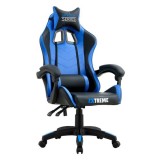 SCAUN DE GAMING, PIELE ECOLOGICA, CU PERNA LOMBARA, ALBASTRU SI NEGRU, 63X49X125 CM, SPYDER EXTREME