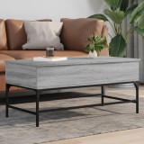 Gossi masuta de cafea, gri sonoma, 100x50x45 cm, lemn prelucrat/metal