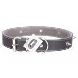 Zgarda piele ornamente 3/60 cm nr 4 negru