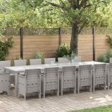 VidaXL Set de Masă pentru Grădină 15 pcs Gri deschis mare Ratan, Metal