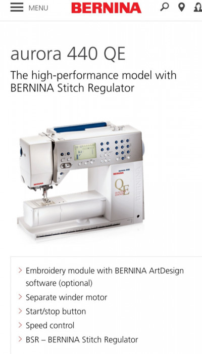 Masina de cusut Bernina Aurora 440 computerizata