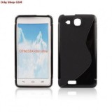 Husa Silicon S-Line Alcatel One Touch Idol Extra 6033, Neagra, Protectie Premium