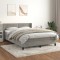 vidaXL Pat box spring cu saltea, gri deschis, 140x190 cm, catifea 3130895