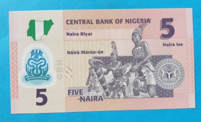 5 Naira 2009 Bancnota veche Africa - Nigeria - stare foarte buna - UNC foto