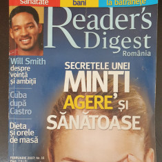 Revista READER'S DIGEST ROMANIA, NR. 16, Februarie 2007, Will Smith, 144 pag