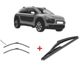 Cumpara ieftin Set 3 stergatoare CITROEN C4 CACTUS 2014 - 2018, pentru parbriz si luneta, Valeo Silencio