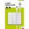 Cleme pentru gestionarea cablurilor cu 5 sloturi Goobay set 2buc alb