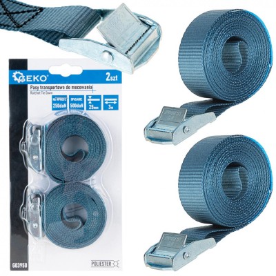 Set curele transport, 25 mm x 3 m, capacitate maxima 500 kg, Geko G03950 foto