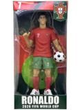 Figurina fotbalist Cristiano Ronaldo din plastic rosu 20 cm