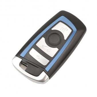 Carcasa cheie Topautochei&reg; pentru Bmw seria 5 F10, 4 butoane, ornament albastru