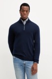 Michael Kors pulover de l&acirc;nă culoarea bleumarin, light, cu turtleneck, CR1601Z7AP