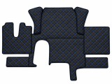 Cumpara ieftin Covorase camion, pentru MAN TGX, cutie automata, un sertar, piele ecologica, captusite, calitate de lux, negru cu cusaturi albastre