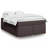 Gossi pat box spring cu saltea, maro inchis, 140x200 cm, textil