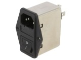 Conector Alimentare AC 10A 250V IEC 60320 FGSMA10BFR