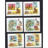 GUINEA 1987 FAUNA SCOUTING ROTARY DANTELATE SI NEDANTELATE COTA MICHEL 108 EURO